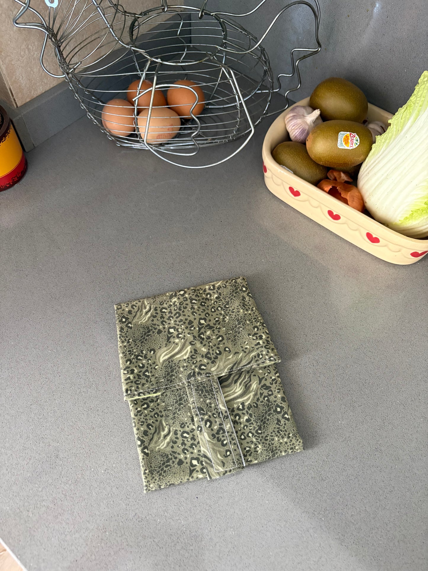 Funda bocadillo cebra verde