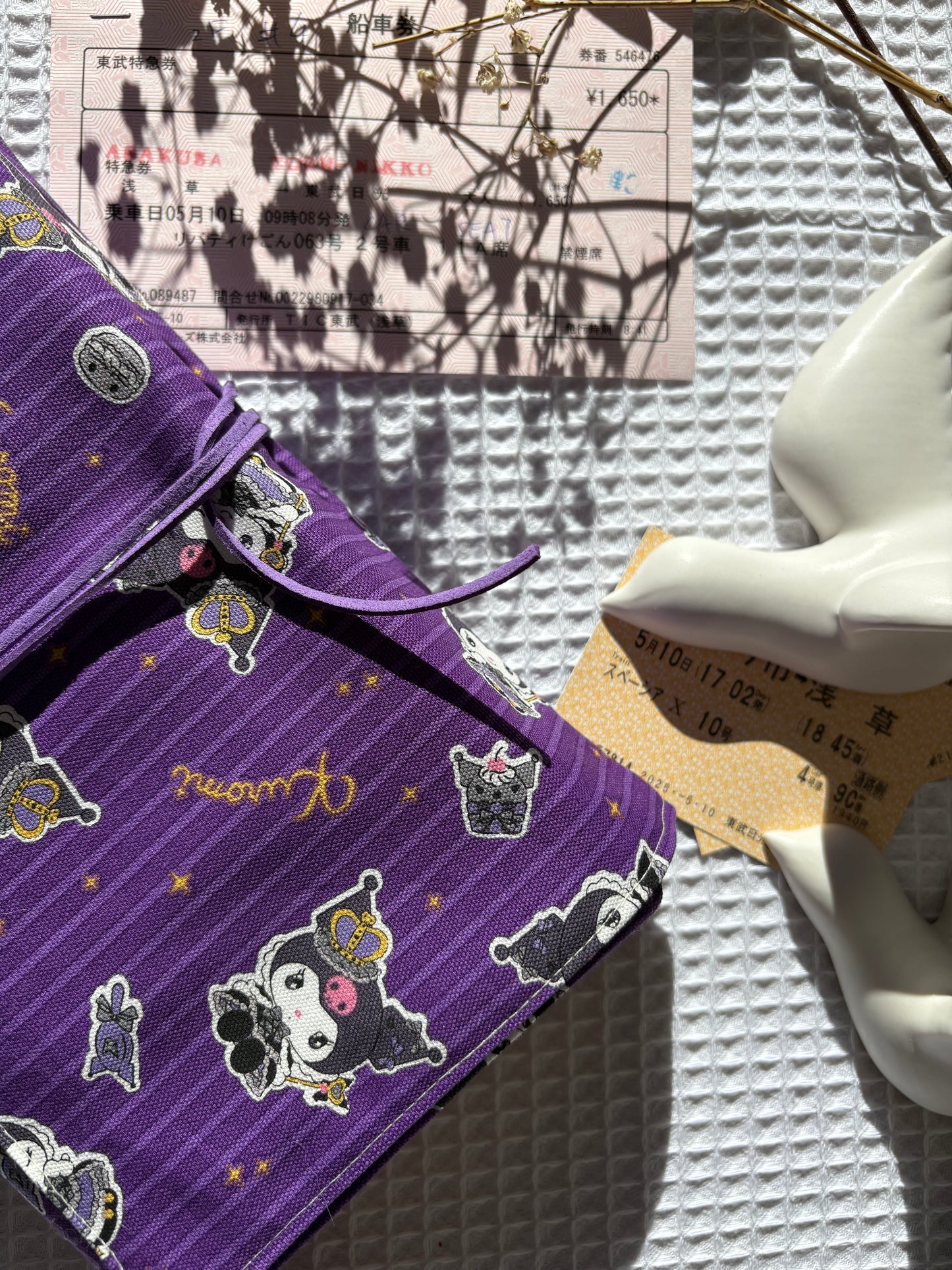 Funda de libro Kuromi con Tela Japonesa – Hecha a mano en Barcelona