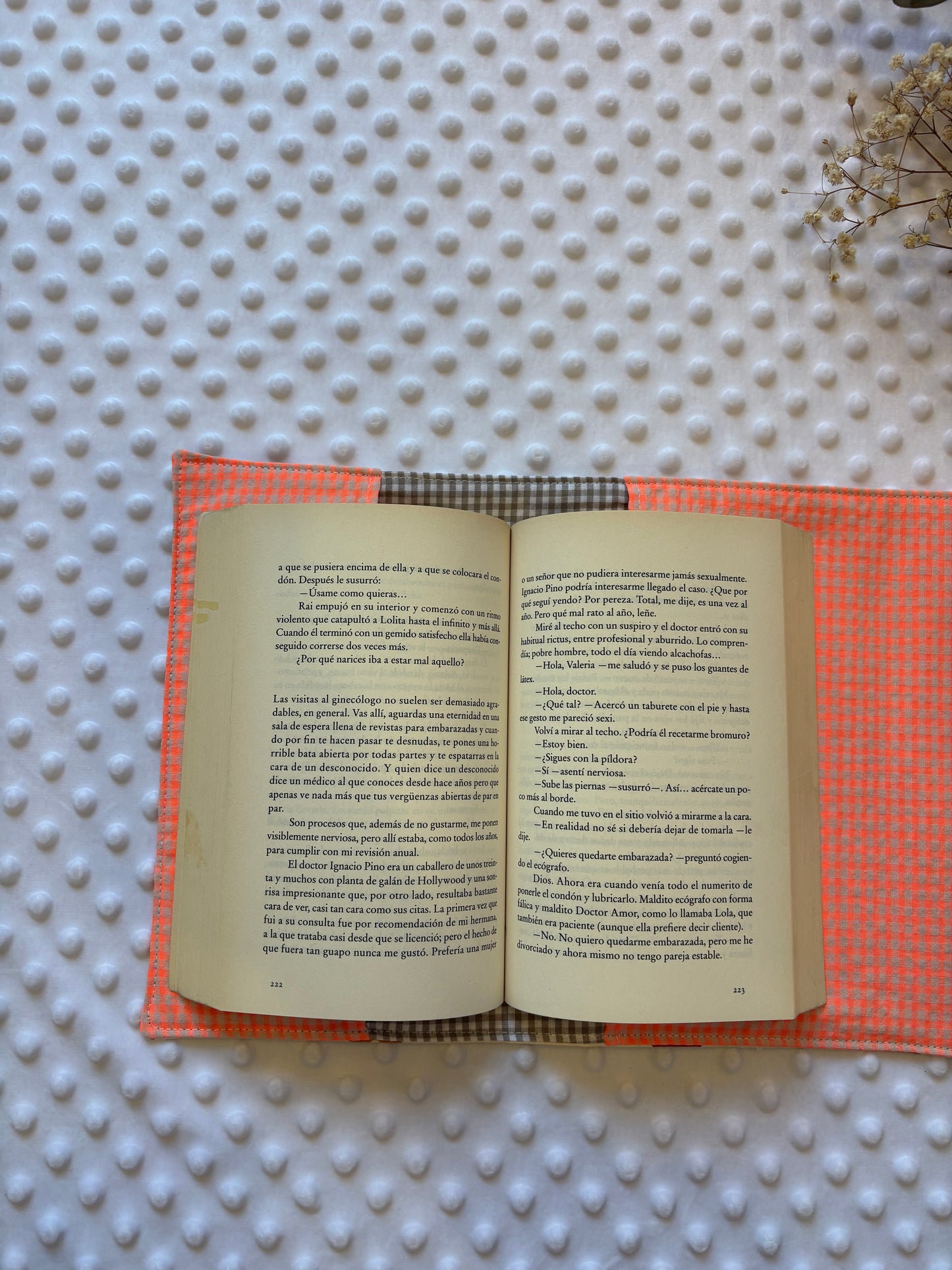 Funda para libros flores