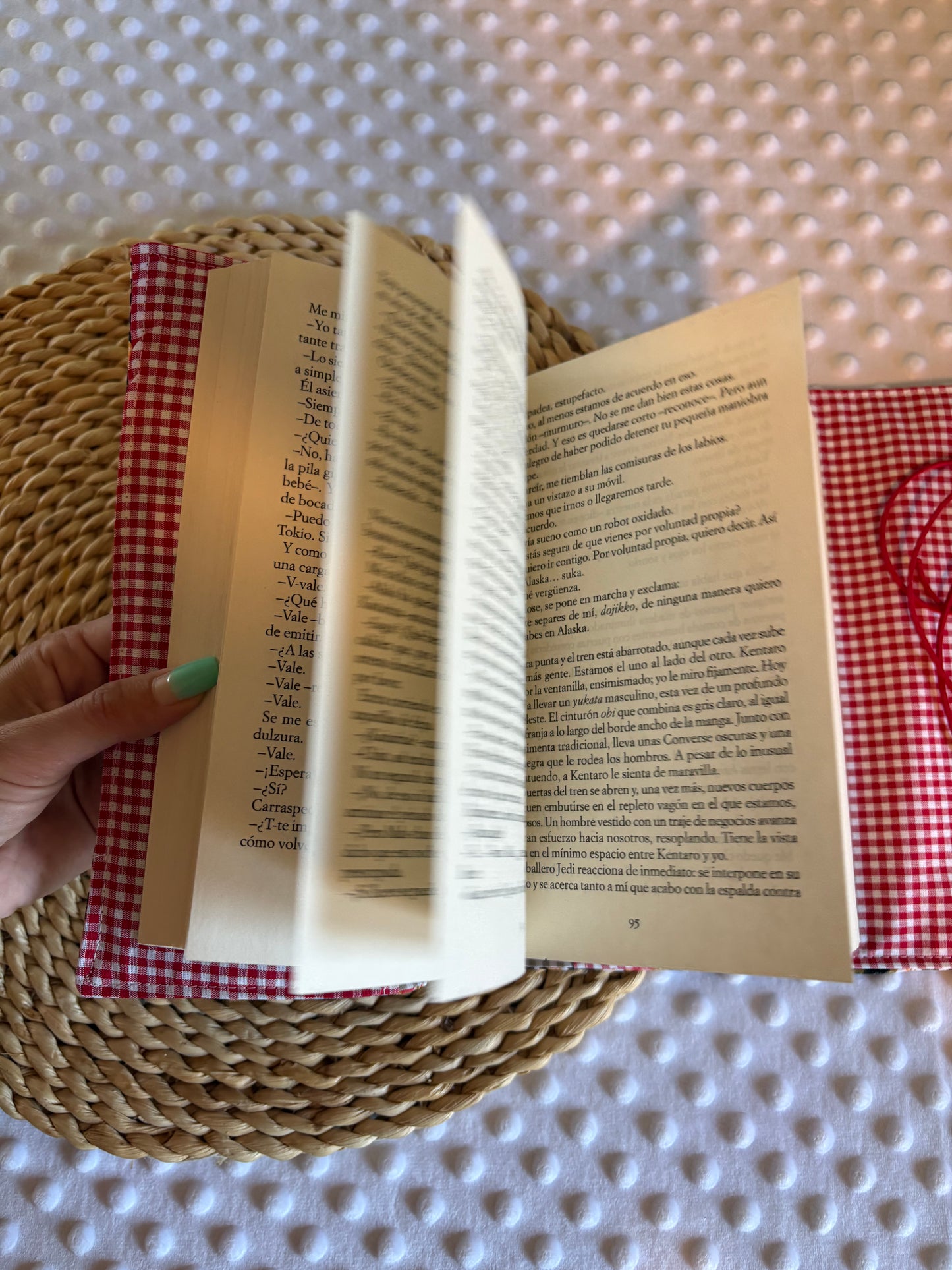 Funda para libros cerezos de Japon - Hecho a mano en Barcelona