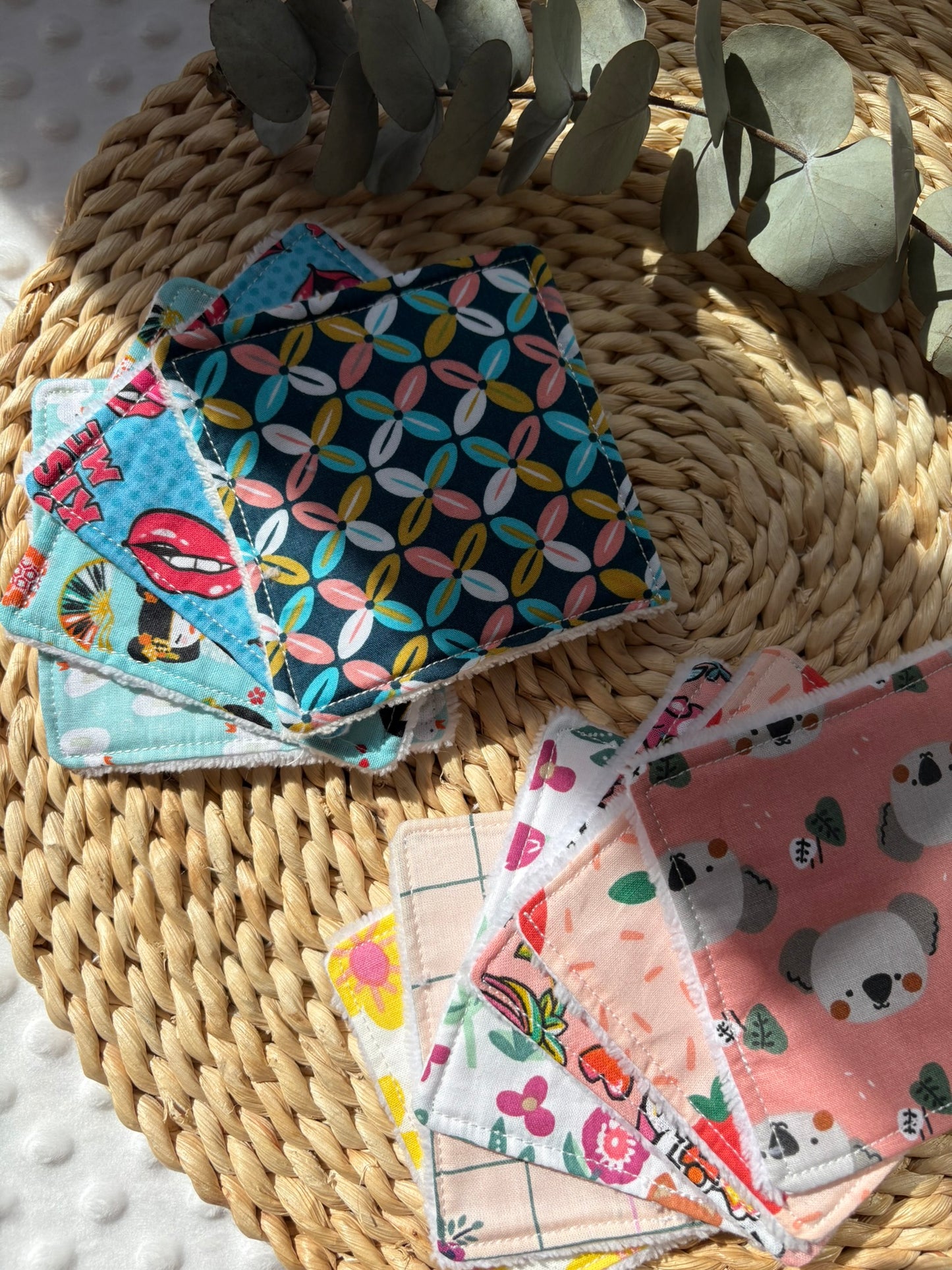 Set algodones rosa y azul
