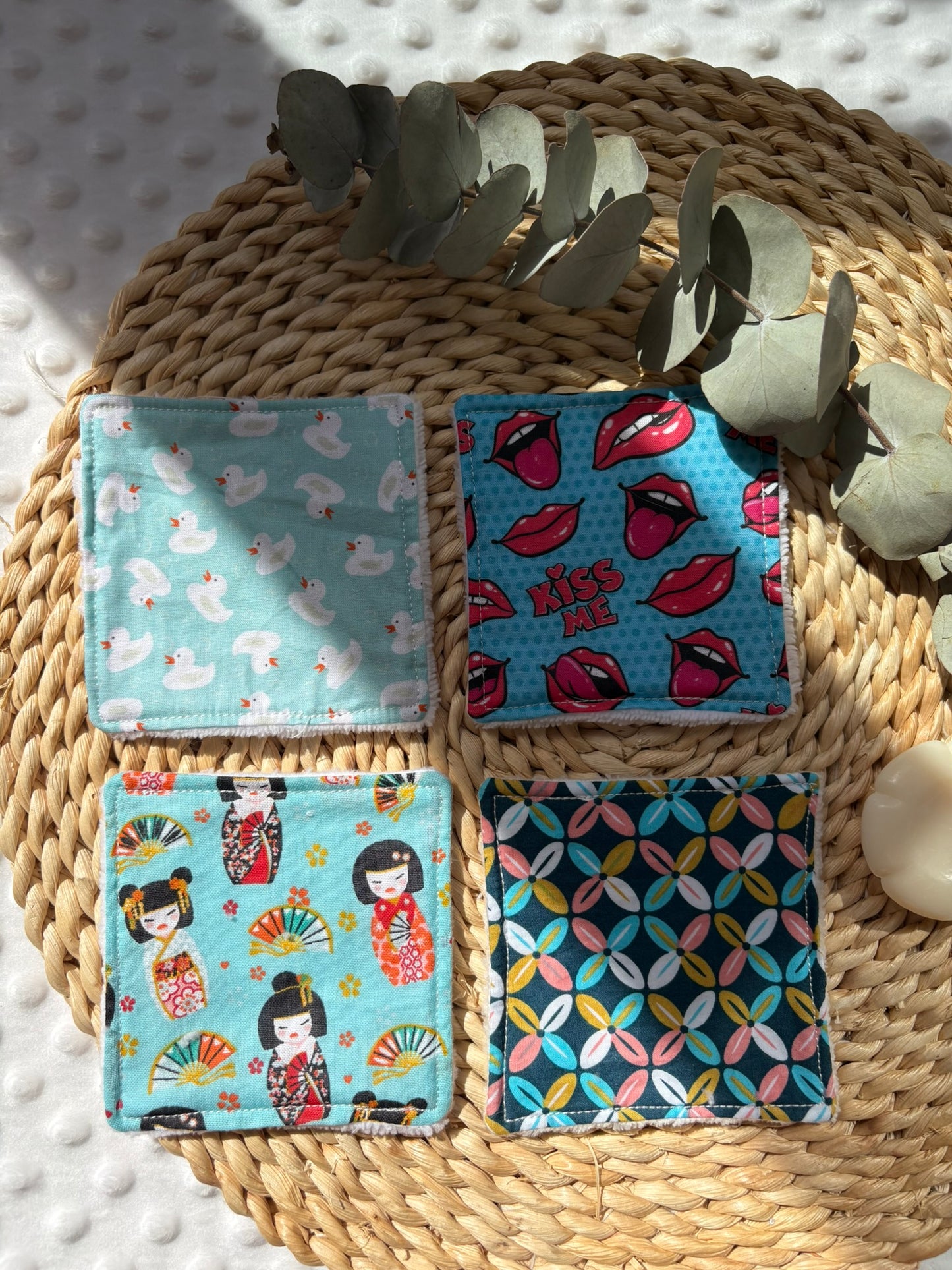 Set algodones rosa y azul