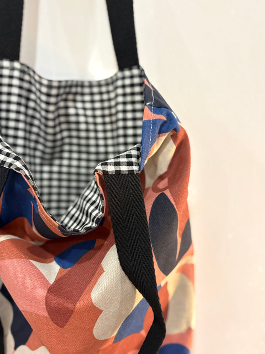 Tote bag de algodón con neceser extraíble jarrones, tierra y mar - hecho a mano en Barcelona