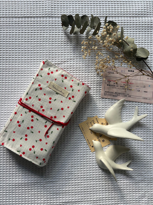 Funda para libros cerezas