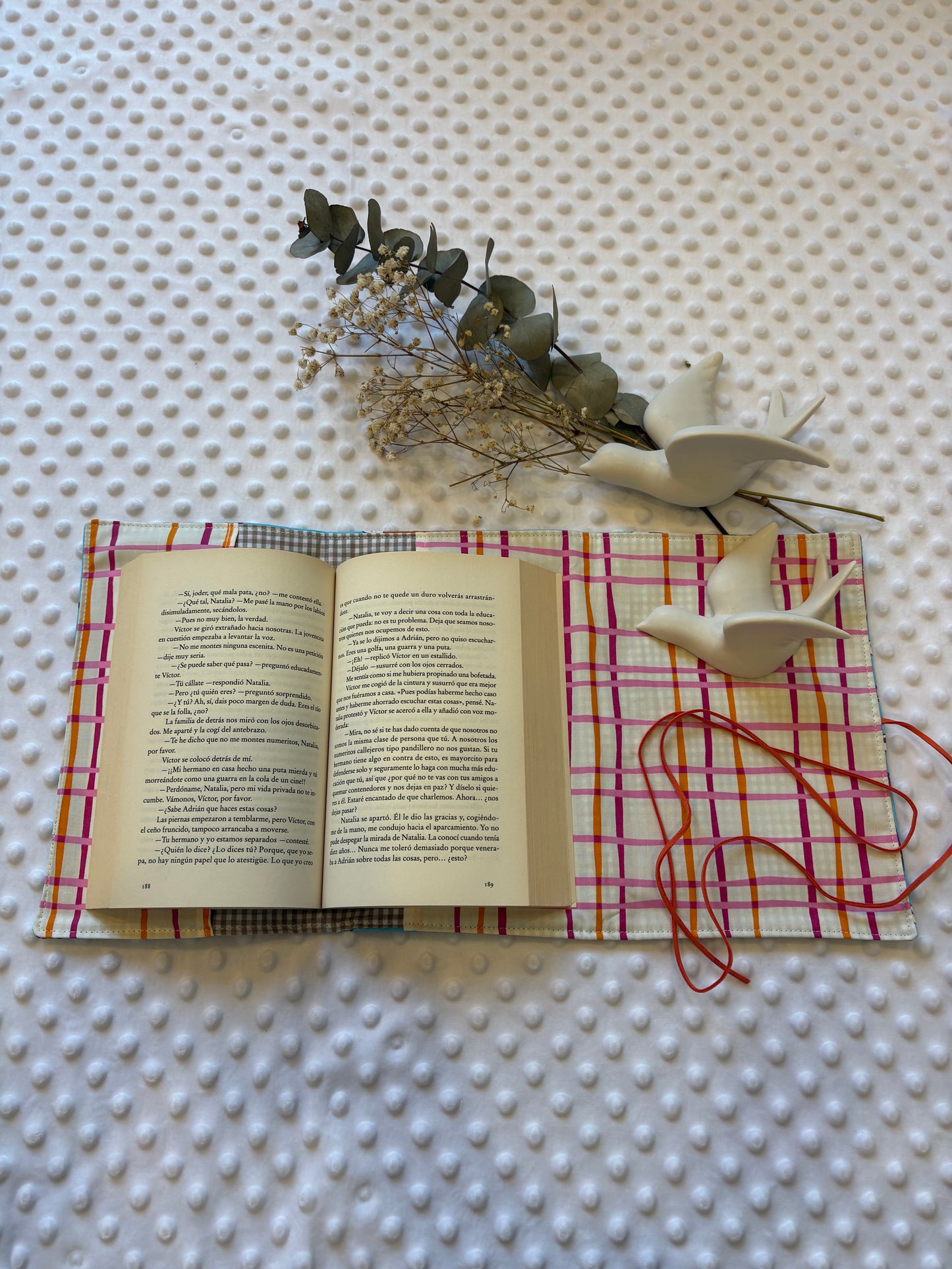 Funda para libros estampado sardinas