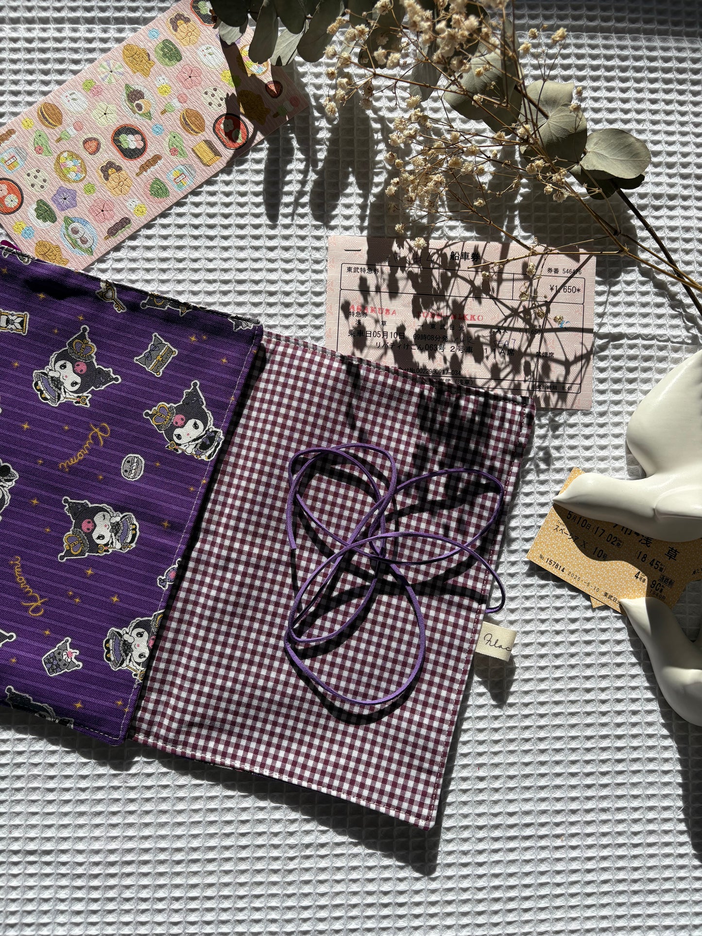 Funda de libro Kuromi con Tela Japonesa – Hecha a mano en Barcelona