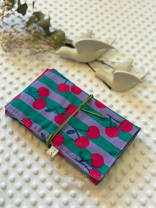 Funda para libros estampado cerezas