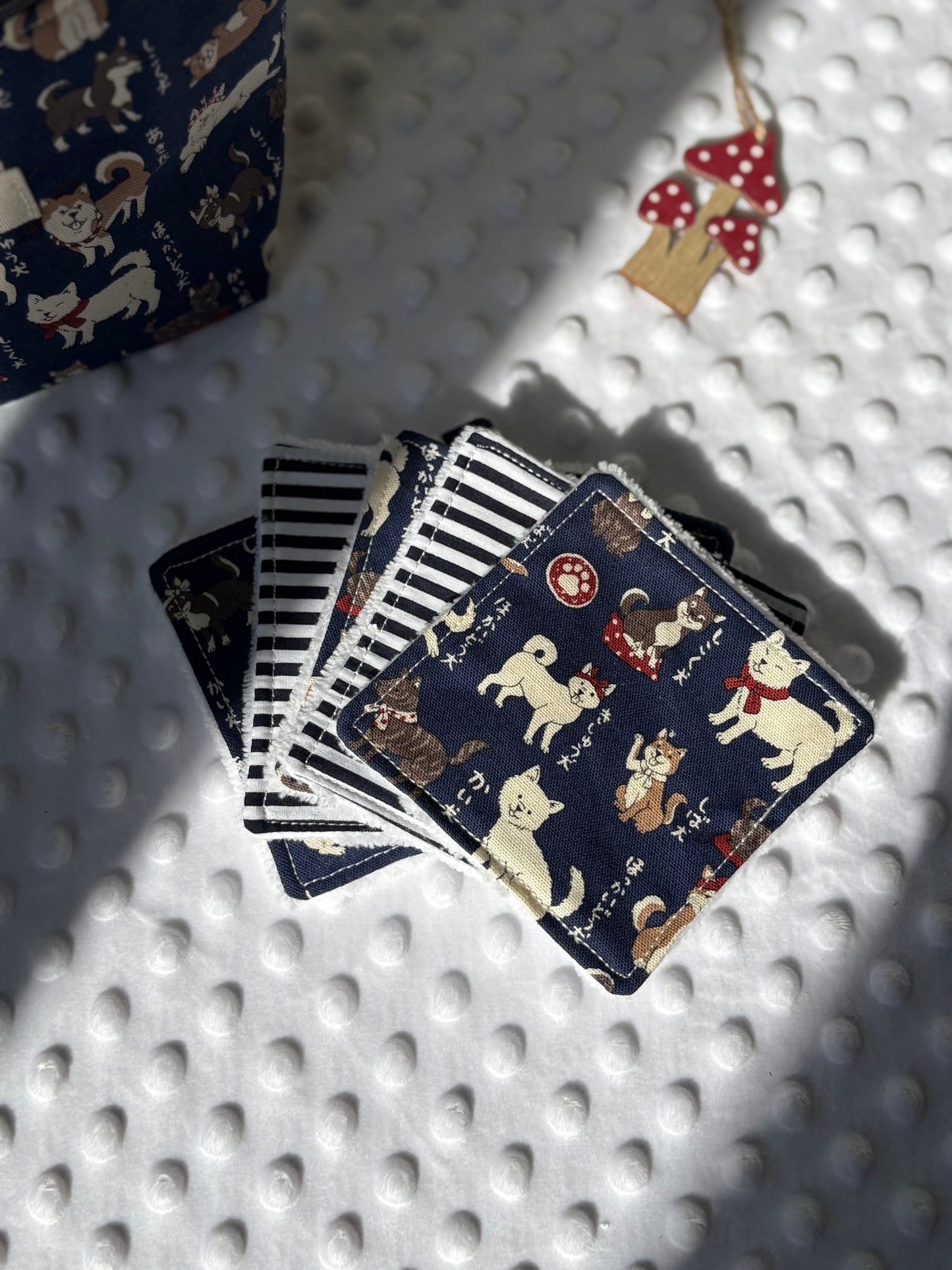 Neceser perritos y 5 algodones reutilizables