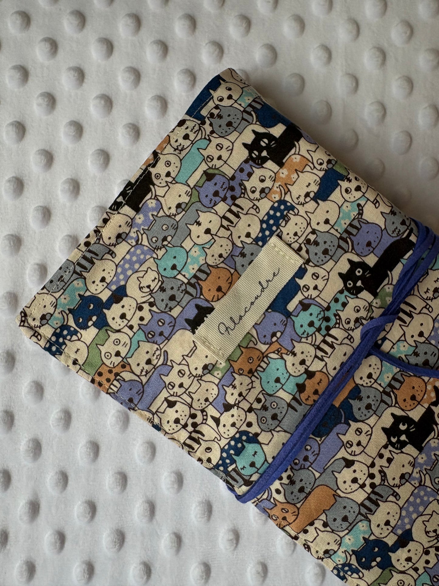 Funda para libros gatos azules