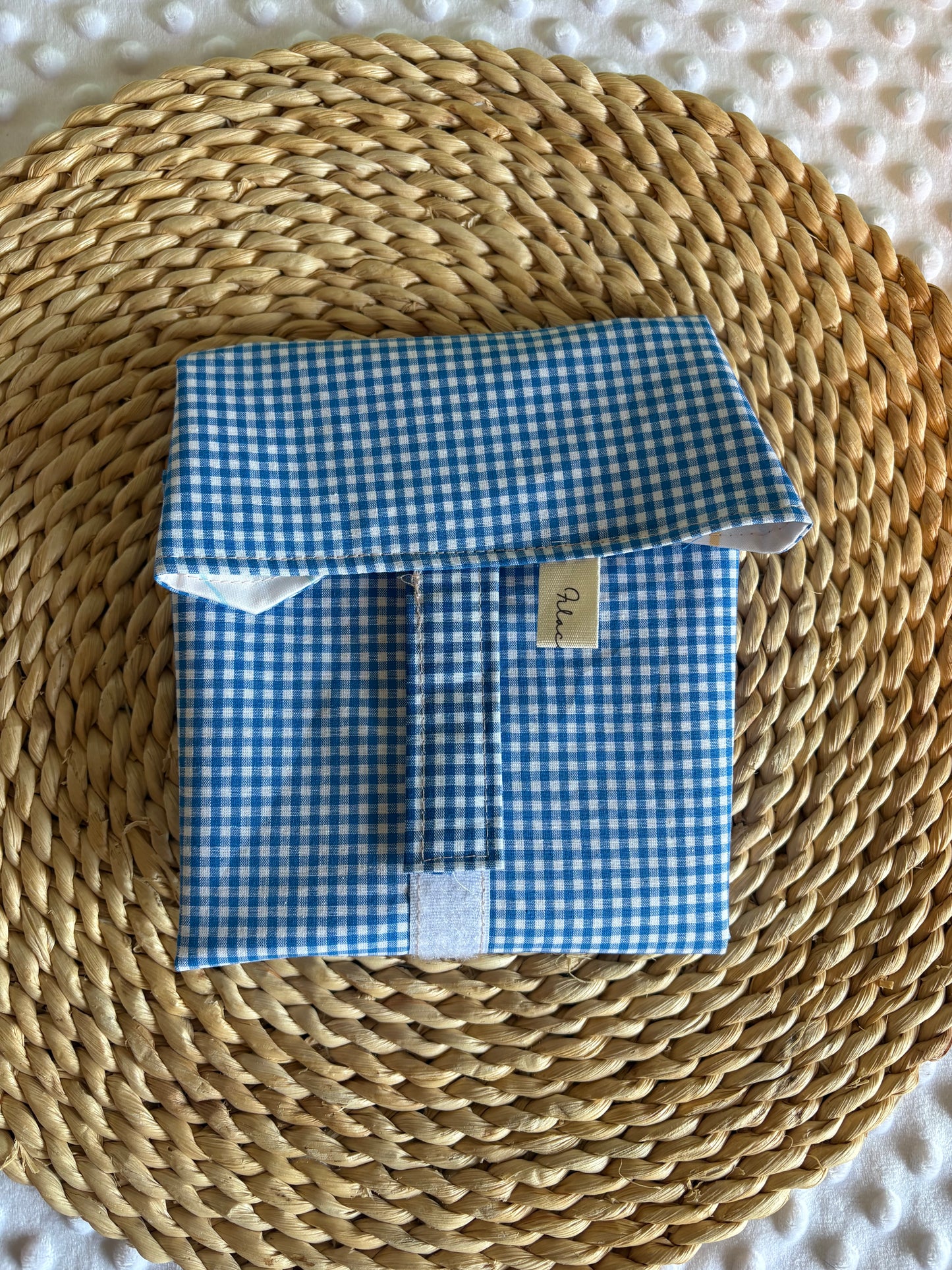 Funda bocadillo vichy azul