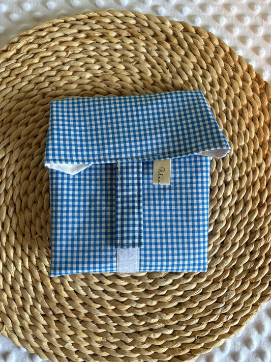 Funda bocadillo vichy azul