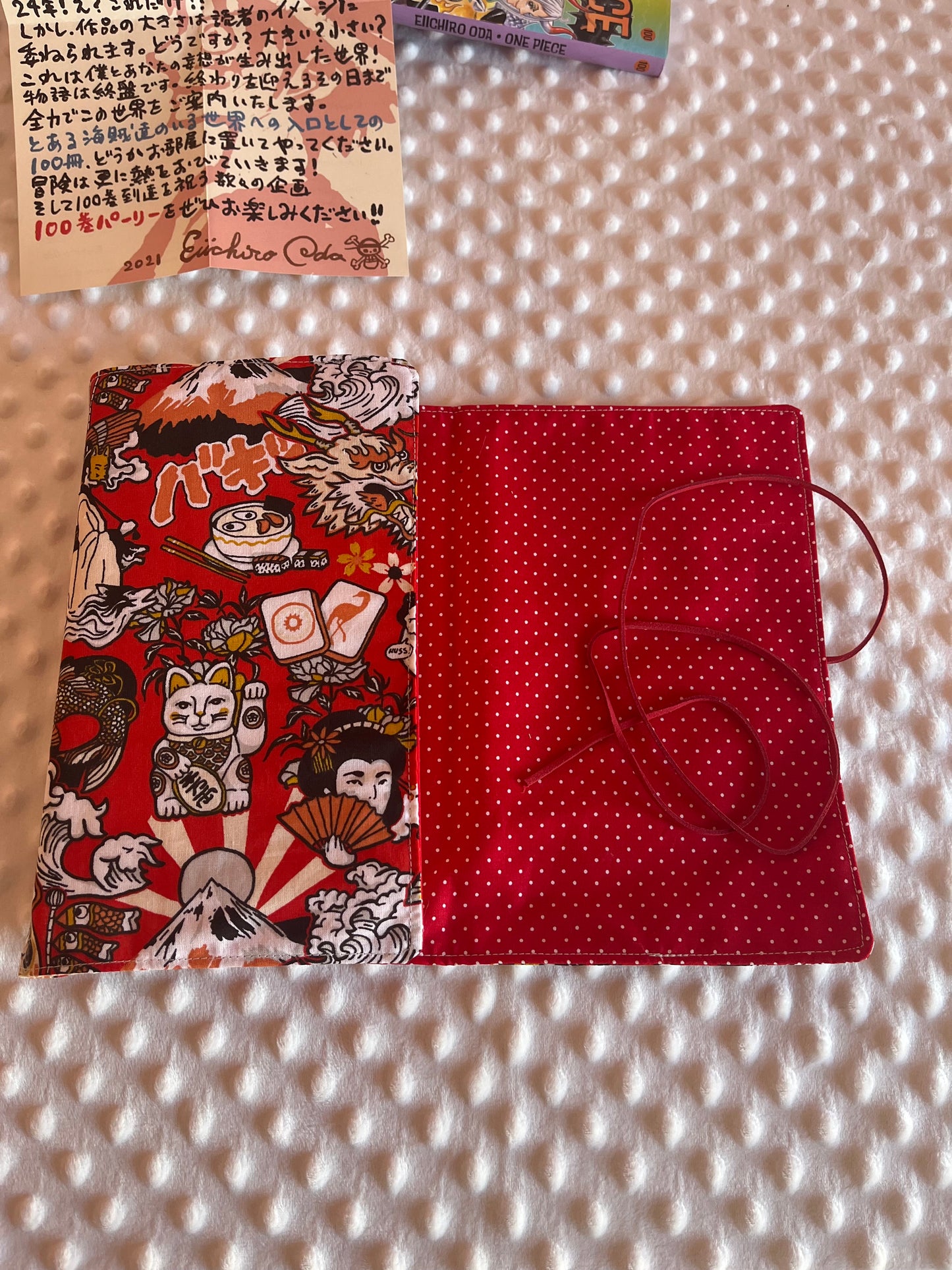 Funda de libro japonés roja