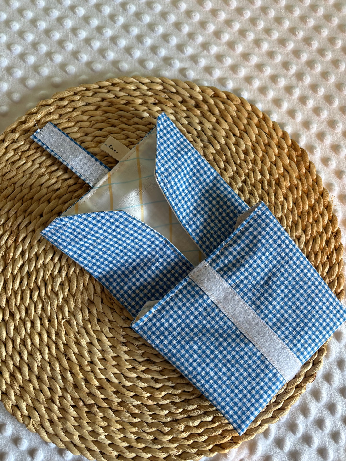 Funda bocadillo vichy azul
