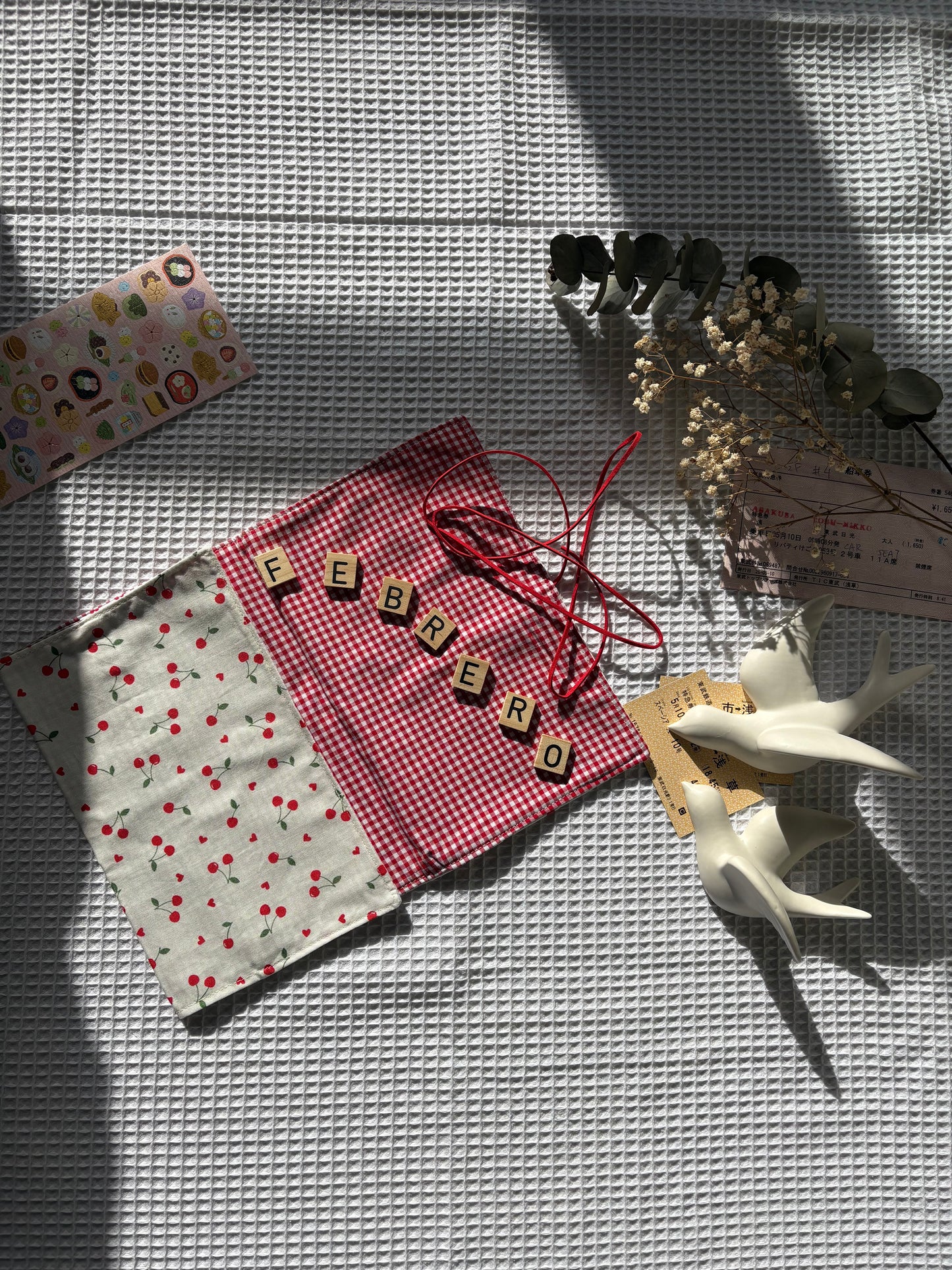 Funda para libros cerezas