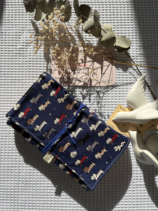 Funda para libros gatos azules