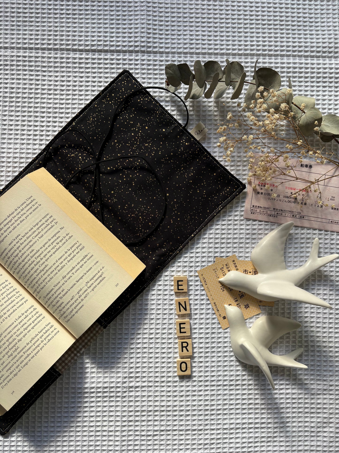 Funda para libros Gatos negro y blanco