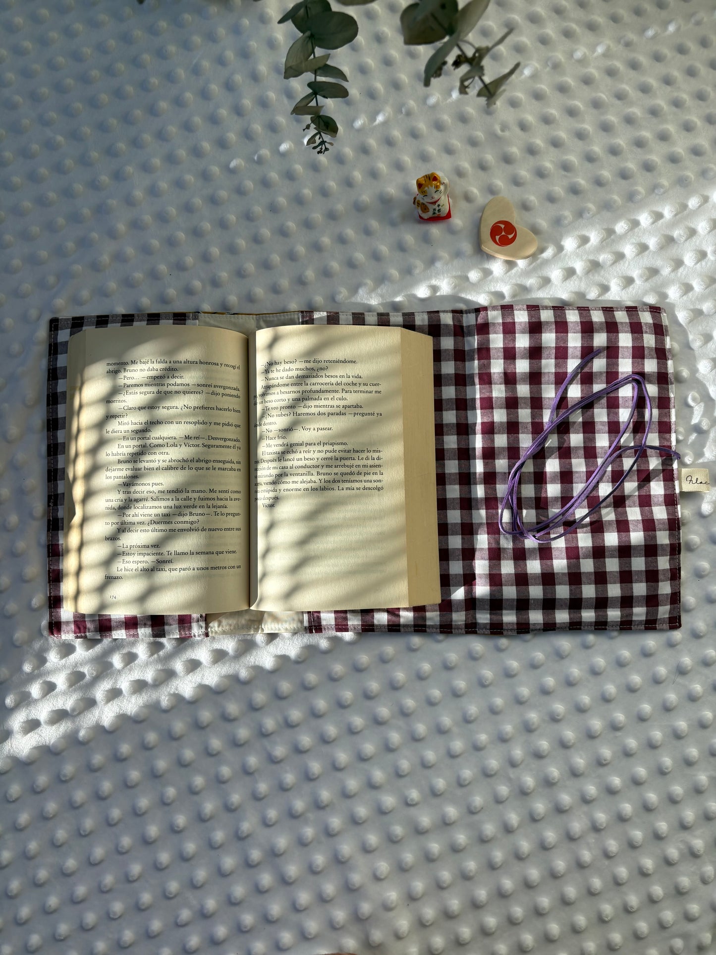 Funda para libros golondrinas lila