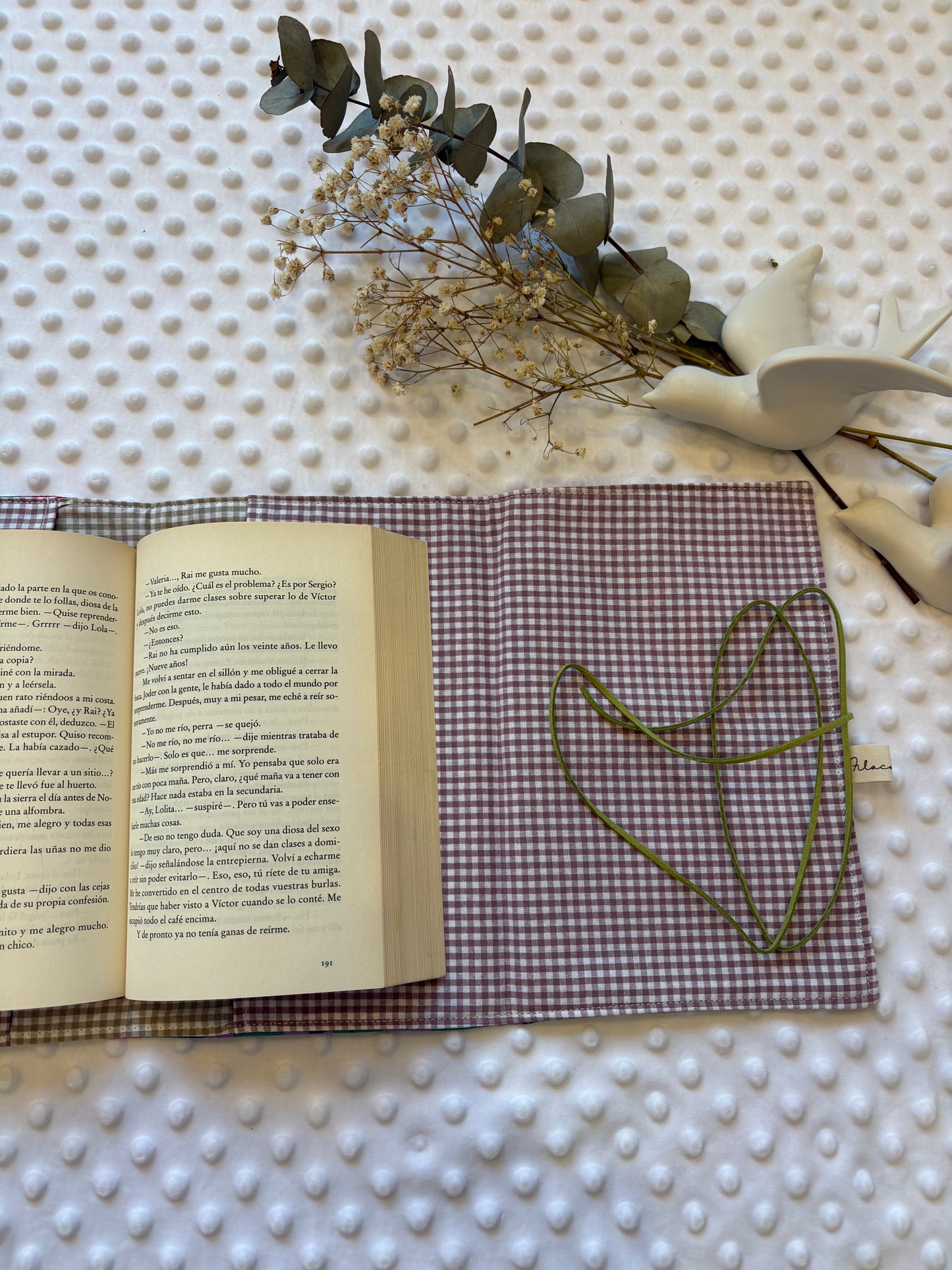 Funda para libros estampado cerezas