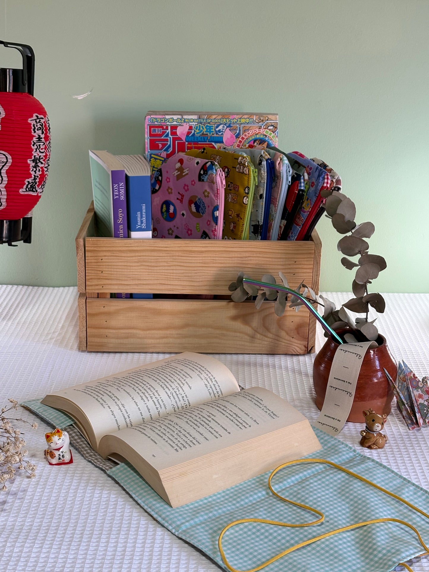 Funda de libro Fruit Shiba con Tela Japonesa – Hecha a mano en Barcelona
