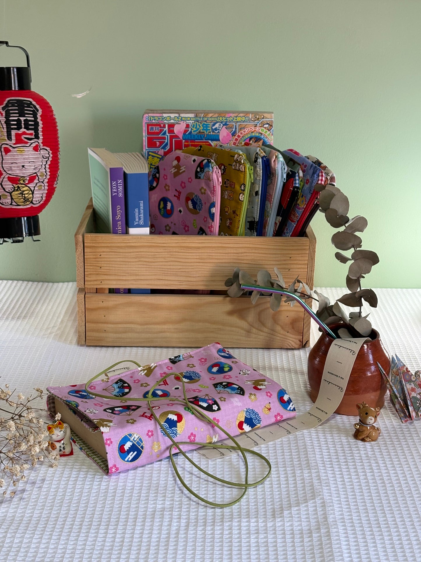 Funda de libro Medetai Fuji con Tela Japonesa – Hecha a mano en Barcelona