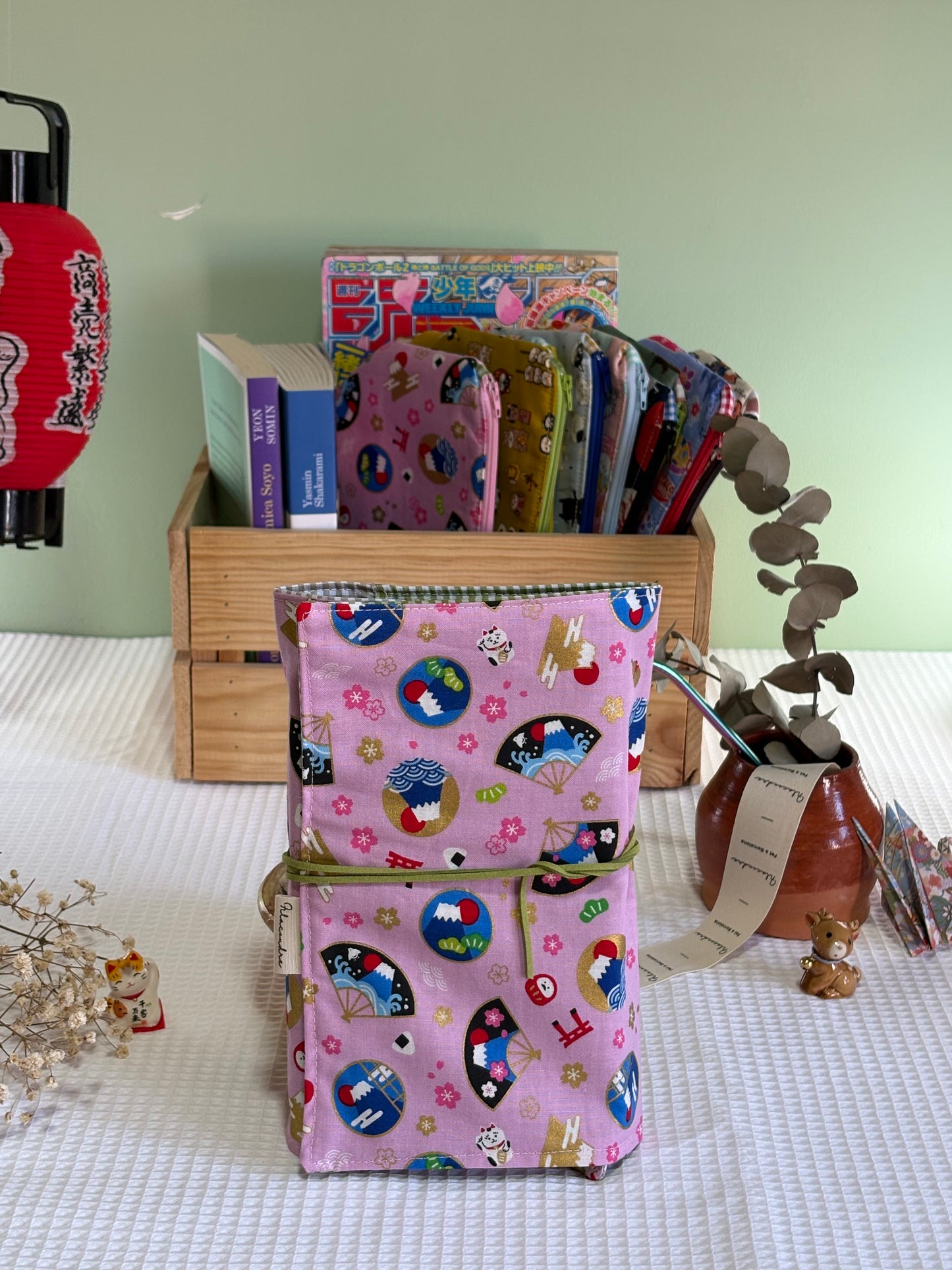 Funda de libro Medetai Fuji con Tela Japonesa – Hecha a mano en Barcelona