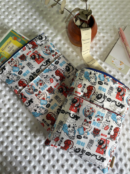 Funda de libro Neki con cremallera | Hecho a mano en Barcelona