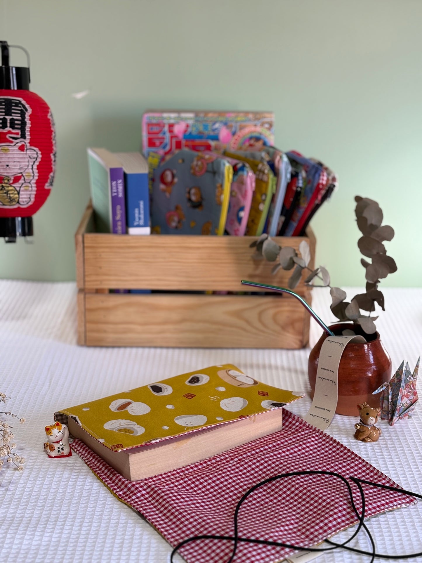 Funda de libro Steamed Buns con Tela Japonesa – Hecha a mano en Barcelona