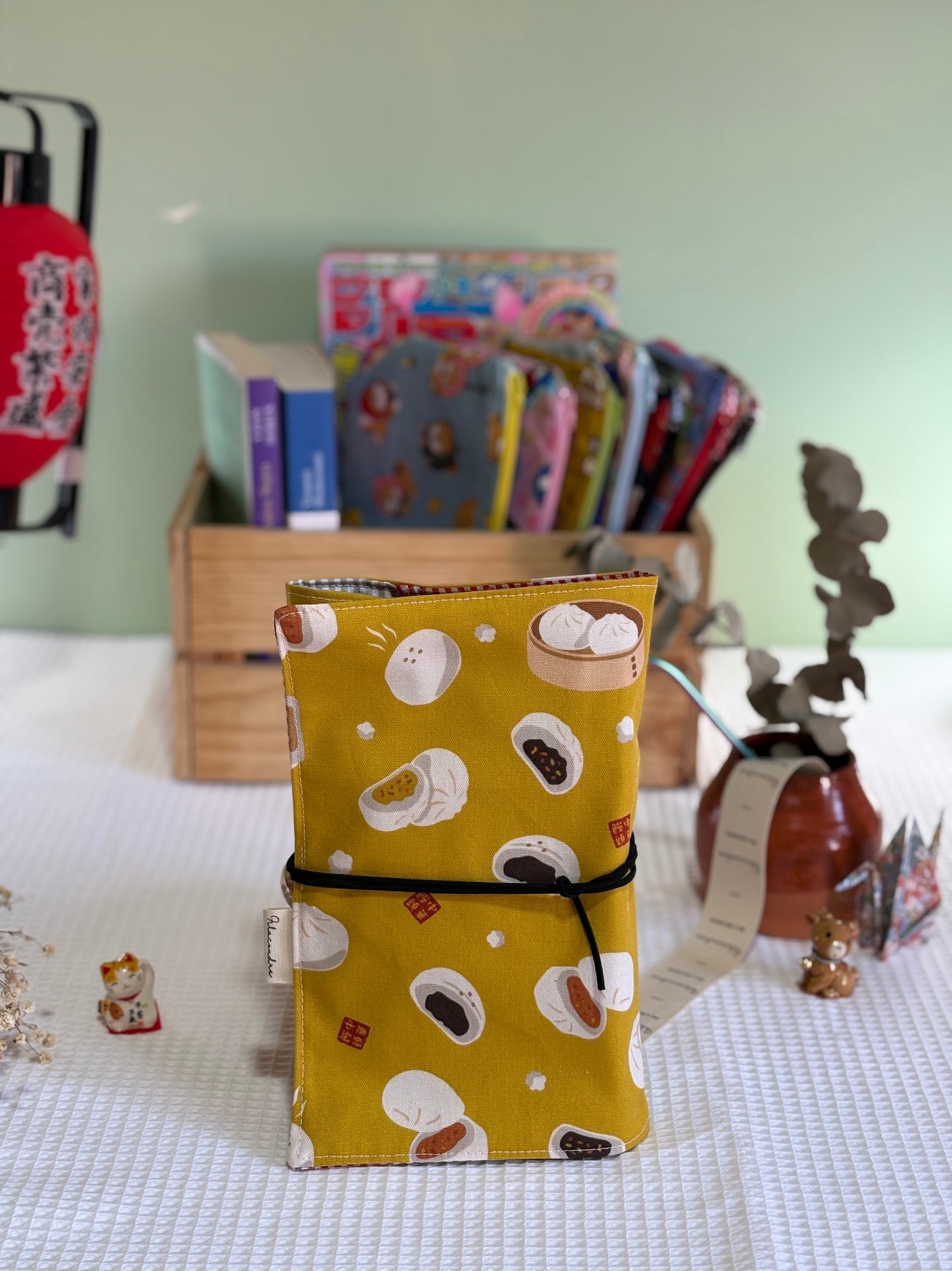Funda de libro Steamed Buns con Tela Japonesa – Hecha a mano en Barcelona