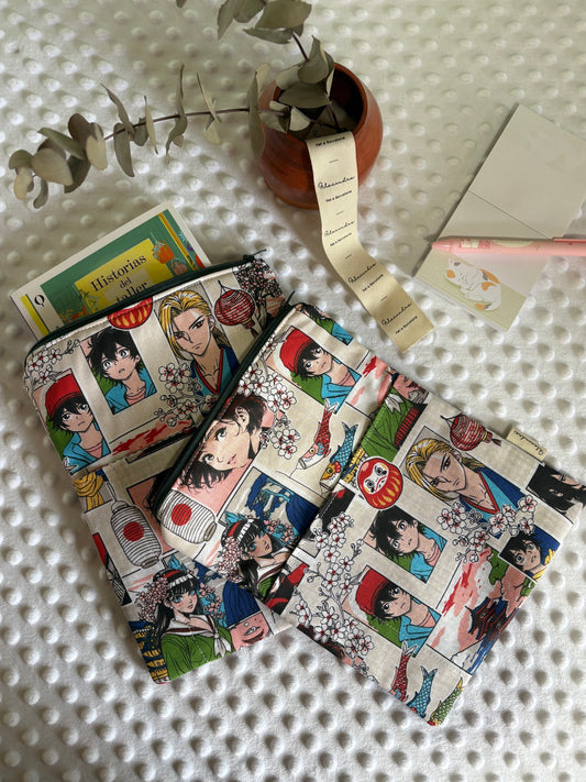 Funda de libro Tokyo con cremallera | Hecho a mano en Barcelona
