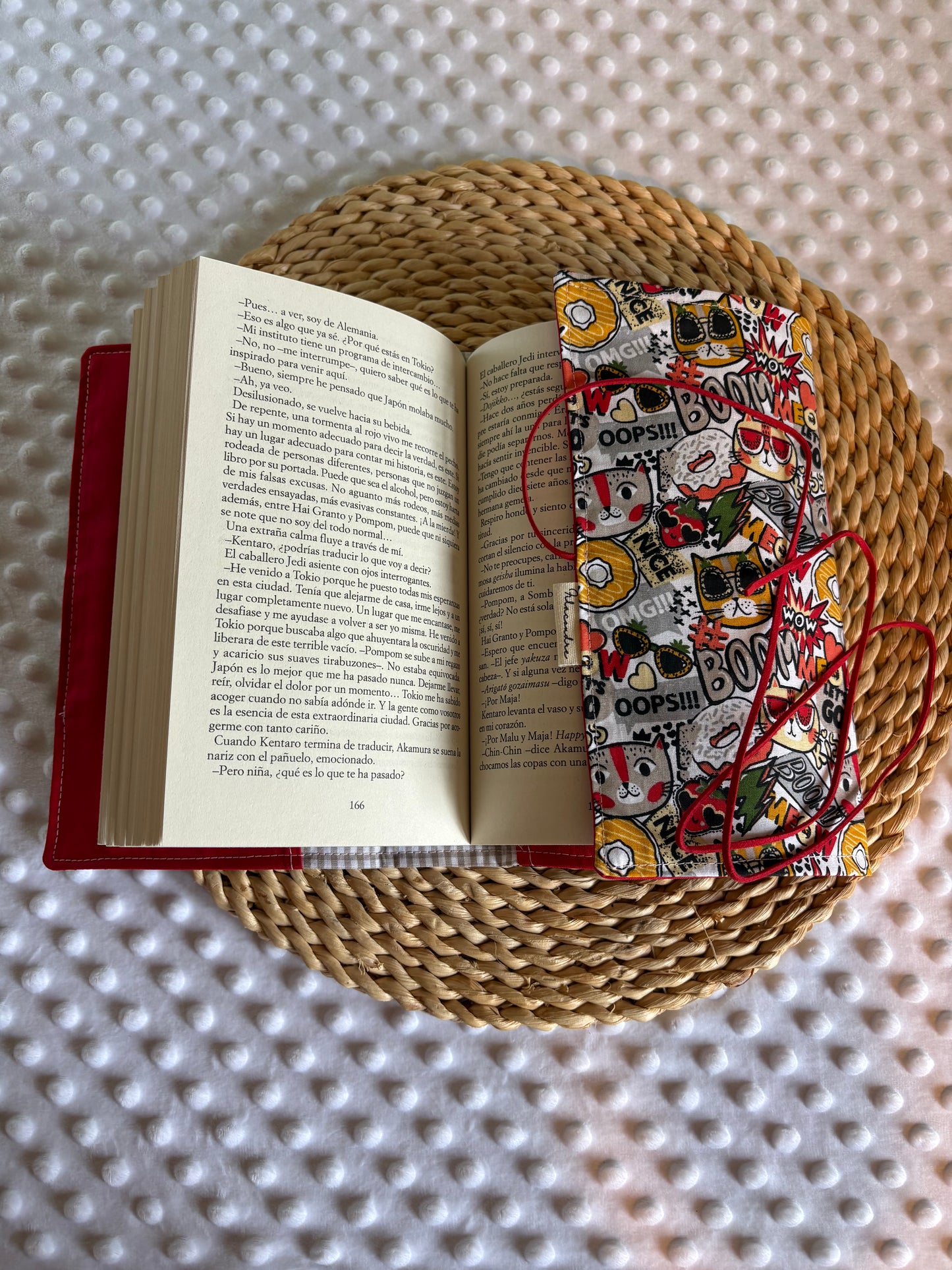 Funda para libros gatos y donuts  - Hecho a mano en Barcelona