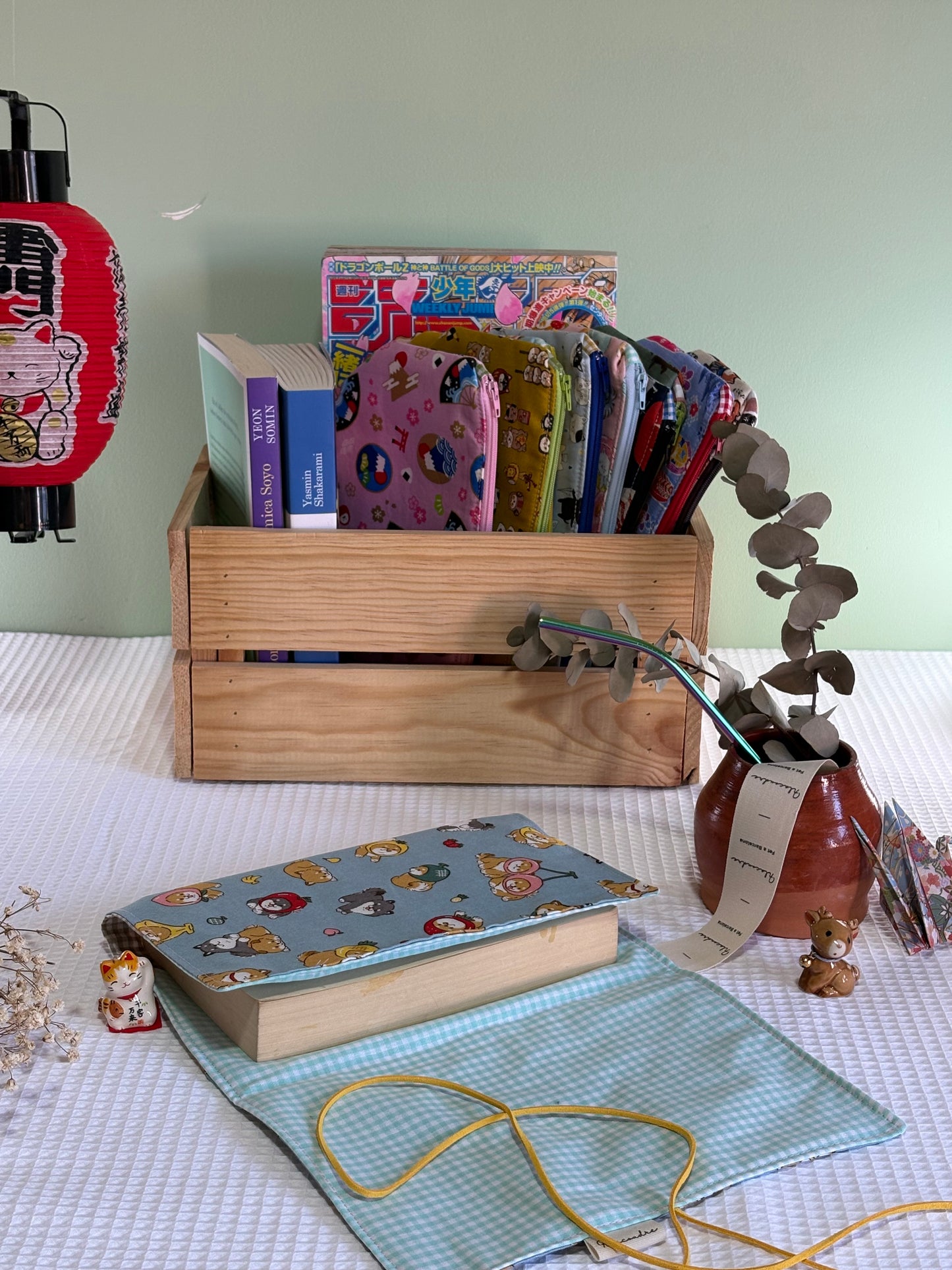 Funda de libro Fruit Shiba con Tela Japonesa – Hecha a mano en Barcelona