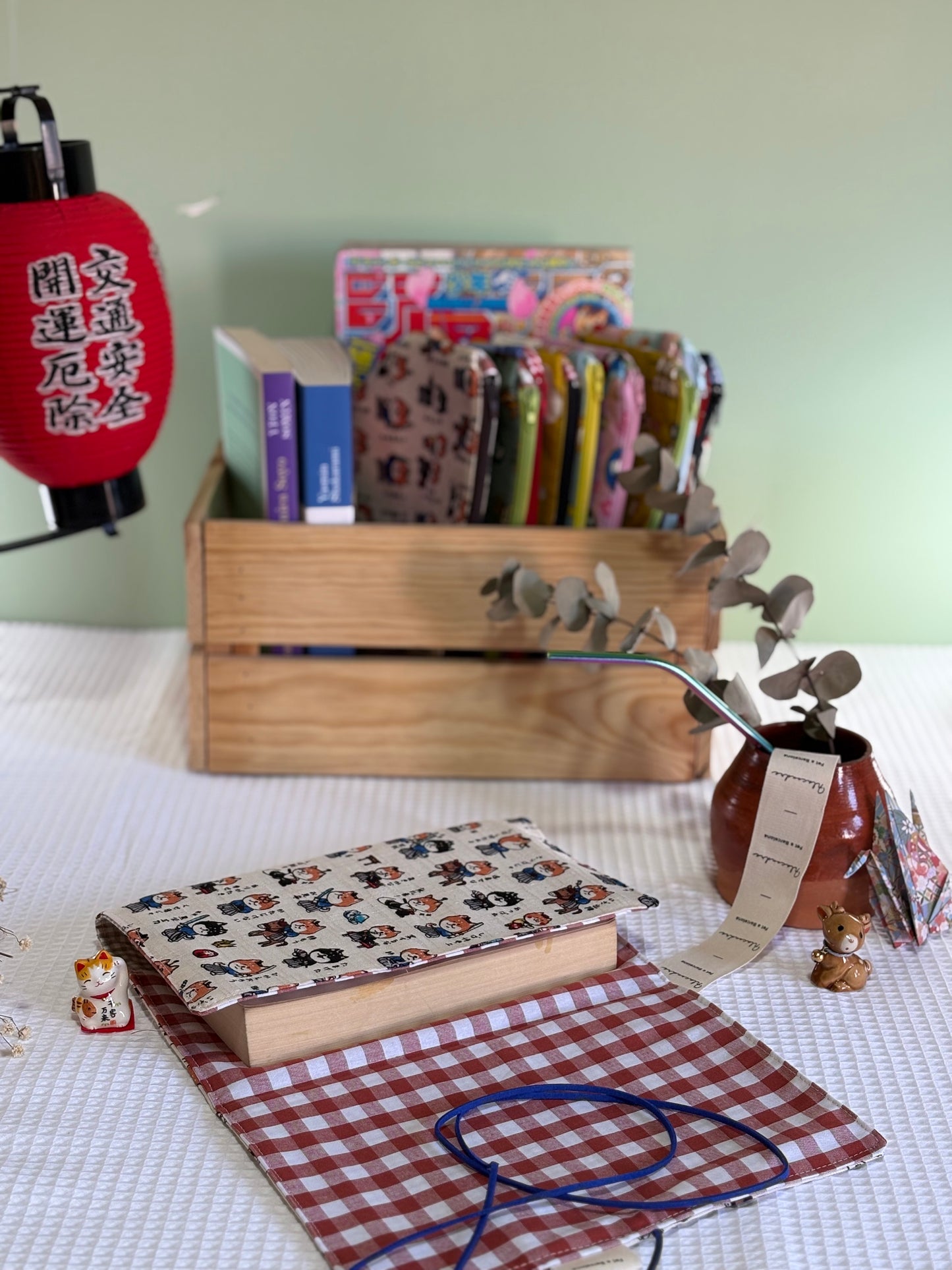 Funda de libro Shiba Samurai con Tela Japonesa – Hecha a mano en Barcelona