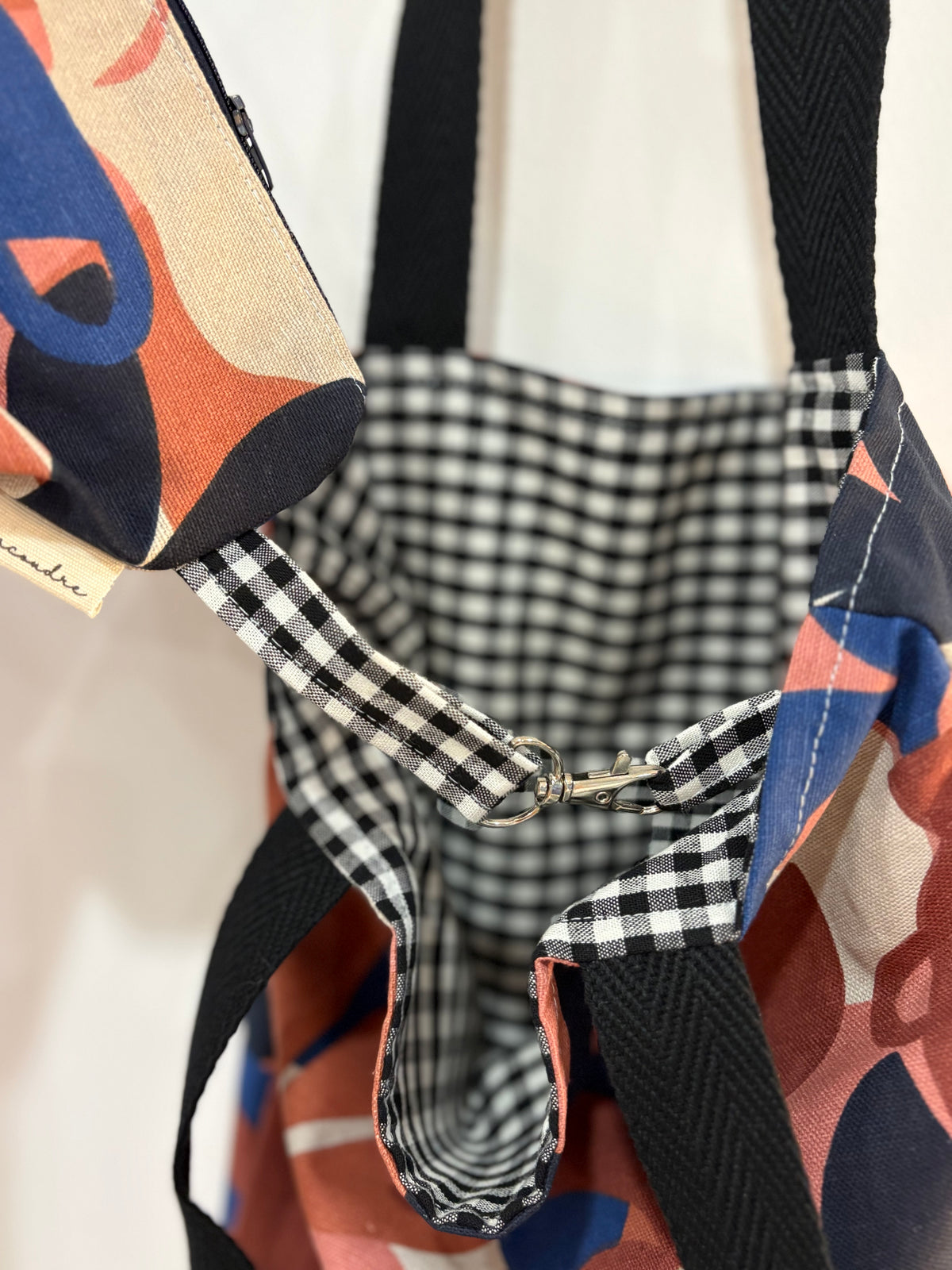 Tote bag de algodón con neceser extraíble jarrones, tierra y mar - hecho a mano en Barcelona