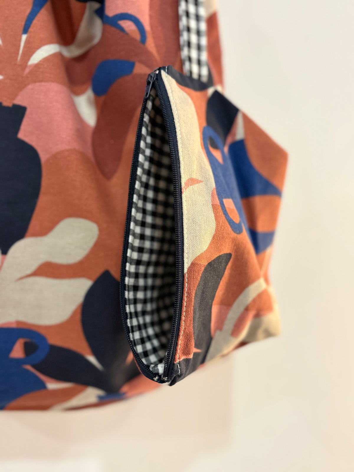 Tote bag de algodón con neceser extraíble jarrones, tierra y mar - hecho a mano en Barcelona