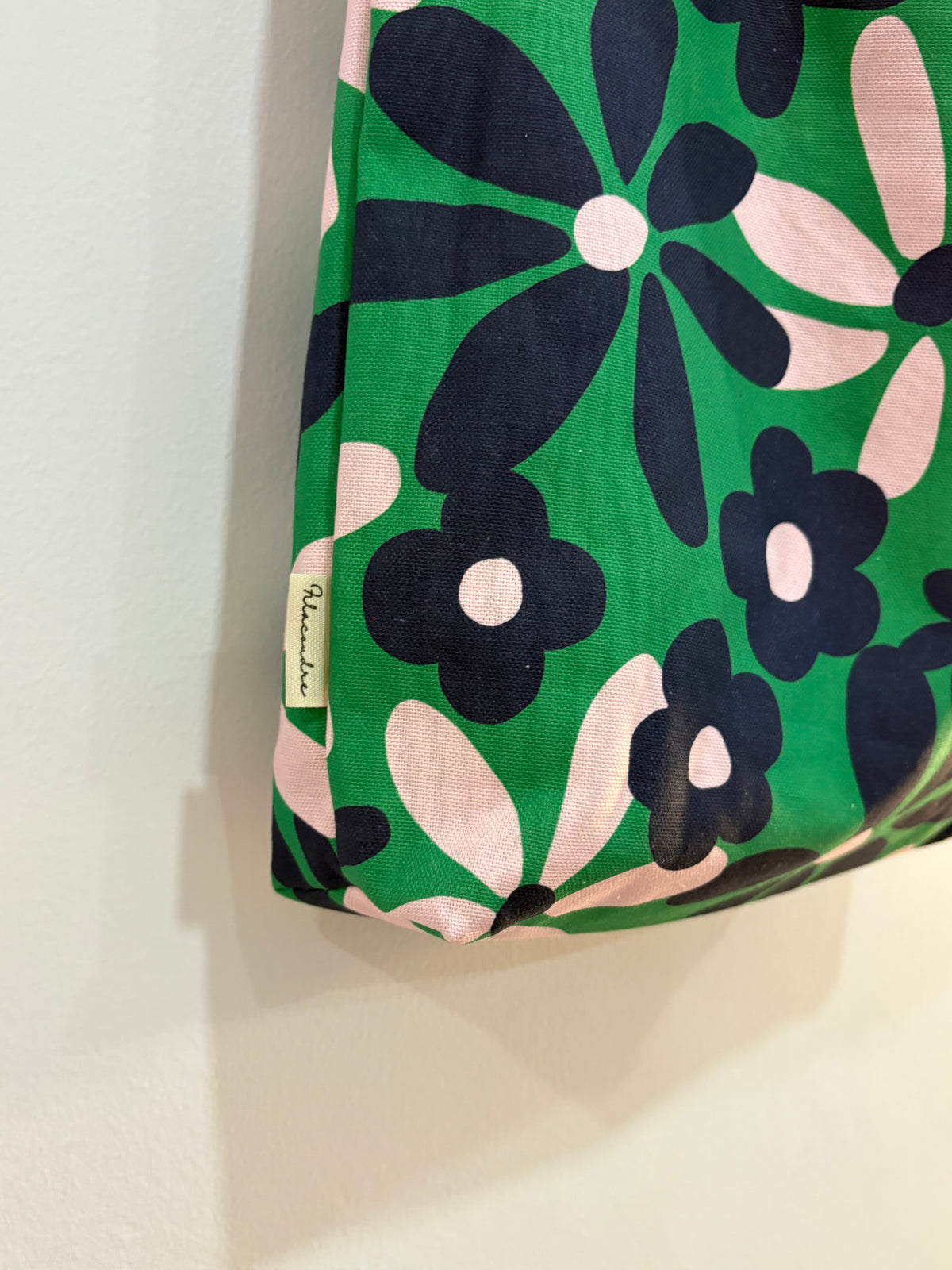 Tote bag de algodón con neceser extraíble margaritas grandes - hecho a mano en Barcelona