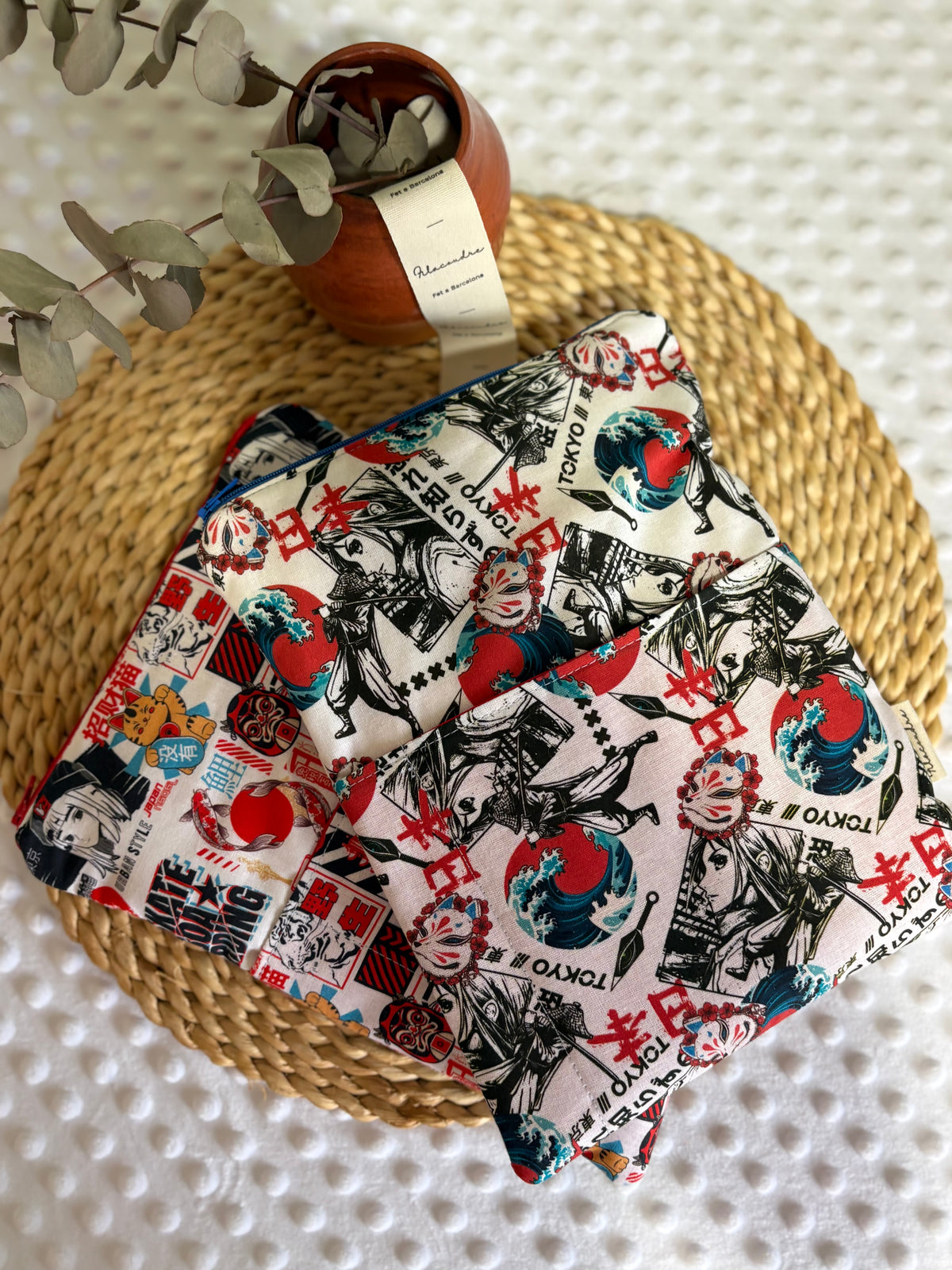 Funda de libro japones con cremallera | Hecho a mano en Barcelona