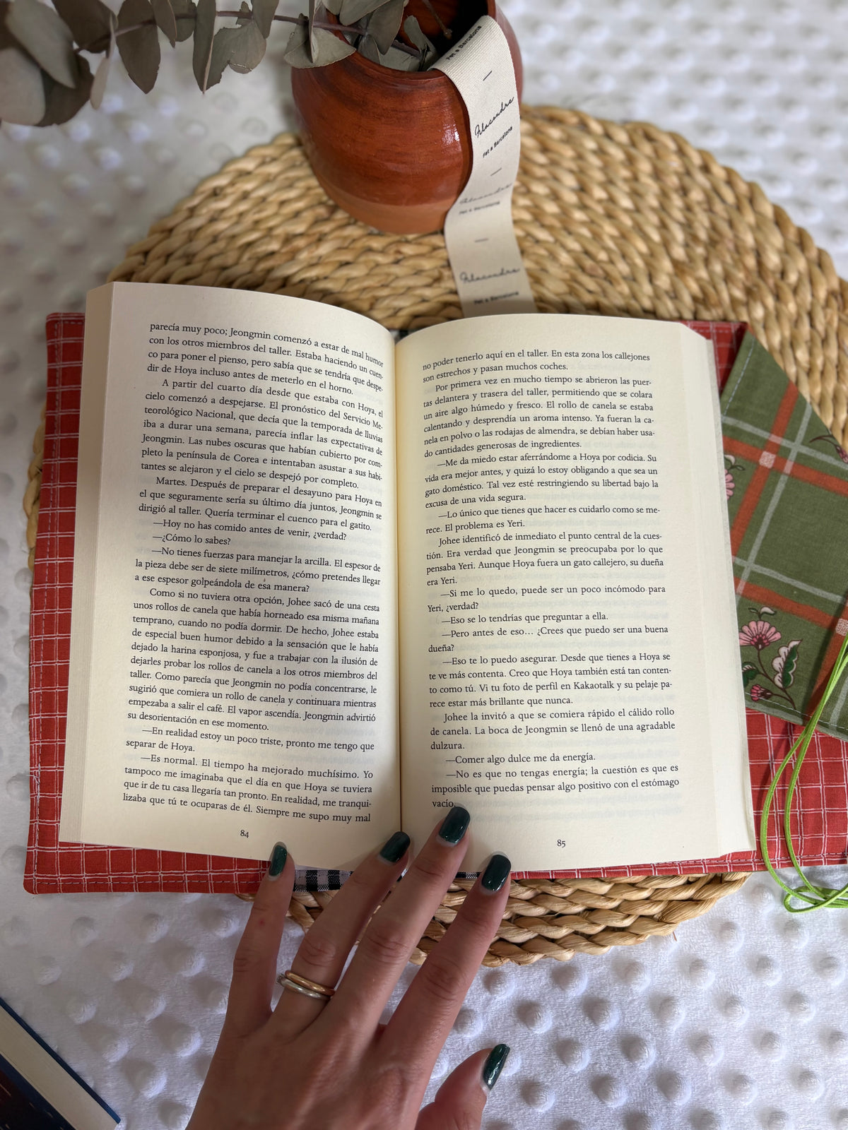 Funda para libros claveles  - Hecho a mano en Barcelona